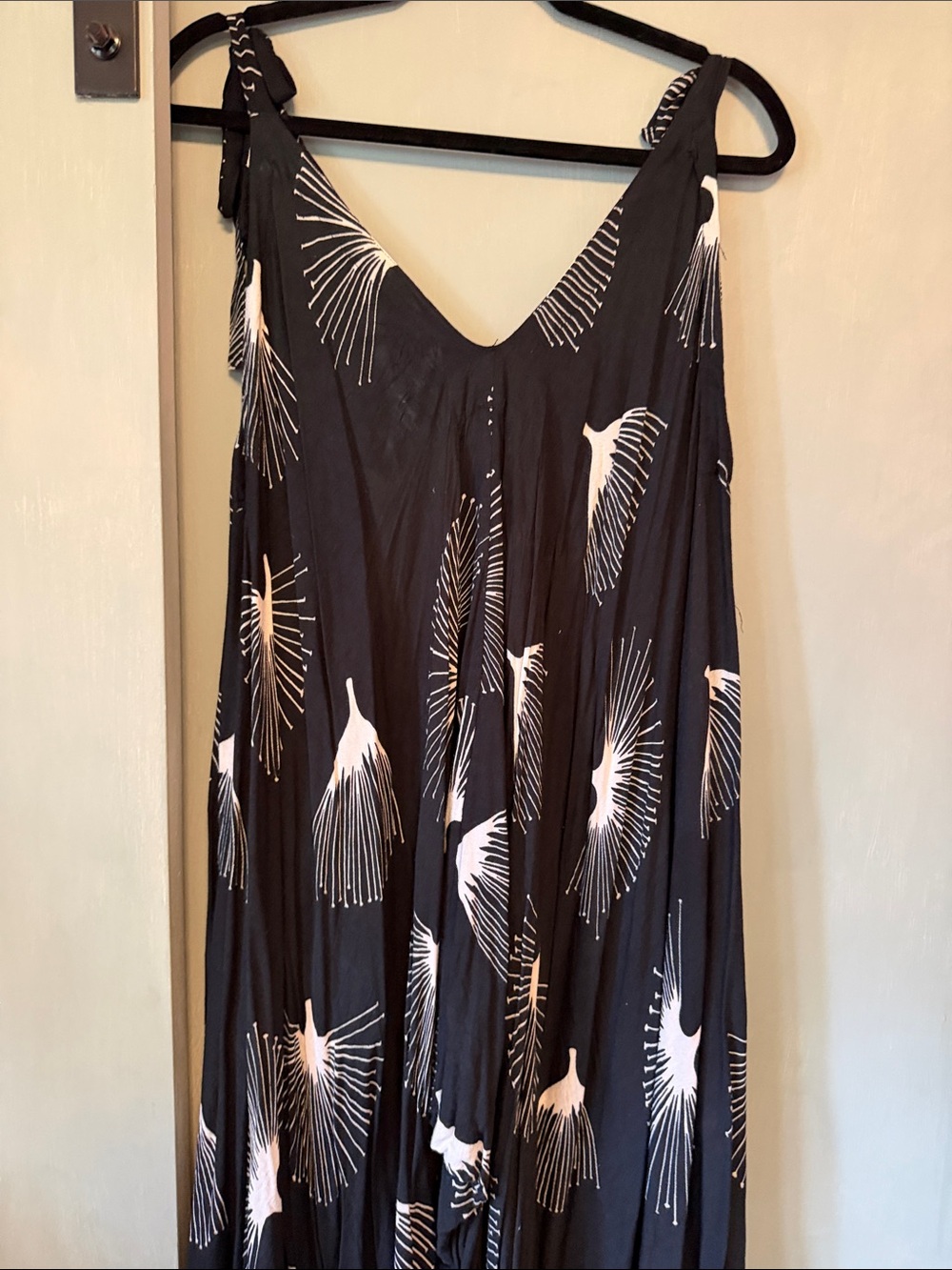 Lotus & Lime Flowy Black & White Ohia Lehua Printed Wide Legged Jumper - Picture 4 of 4